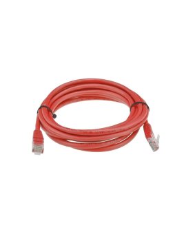 Patchcord UTP kat.5e kabel sieciowy LAN 2x RJ45 linka czerwony 3m