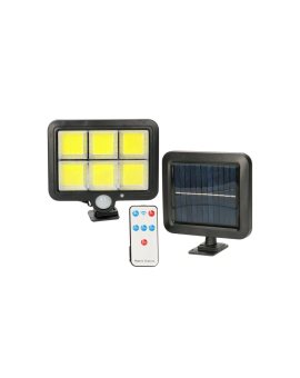 Lampa solarna naświetlacz LED czarna + PIR + panel + pilot MK MEGAKABEL