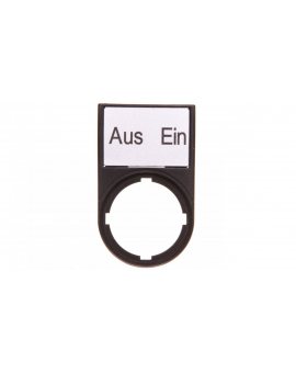 Tabliczka opisowa AUS-EIN 50x30mm czarna 22mm prostokątna M22S-ST-D10 216490