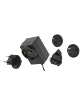 POS(B) 12V/1A/12W czarny, adapter horyzontalny, wtyk AC: EU/US/UK/AU. wtyk DC:2.1/5.5(+)