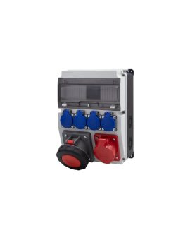 Rozdzielnica CAJA 12M BICOLOR - gniazda 32A 5p, 63A 5p, 4x230V /12 modułów/