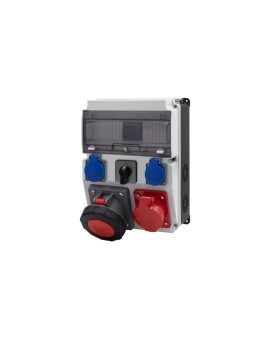 Rozdzielnica CAJA 12M BICOLOR - gniazda 16A 5p, 63A 5p, 2x230V, 0/1(63A) /12 modułów/