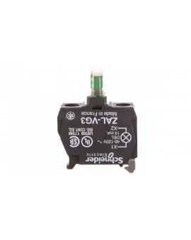Zestaw świetlny z diodą LED zielony 48-120V AC ZALVG3