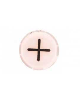 Soczewka przycisku 22mm płaska biała z symbolem ZWIEKSZANIE (PLUS) M22-XDL-W-X4 218302