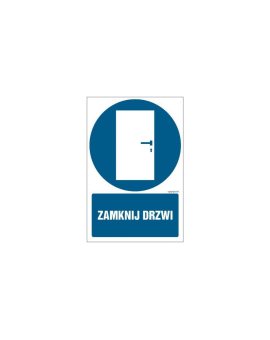 ZNAK - GL034 Zamknij drzwi 30 x 45 cm KS - Folia podłogowa foto.