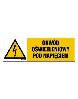 ZNAK - HB009 Obwód oświetleniowy pod napięciem 20 x 6,7 cm FN - Folia samoprzylepna