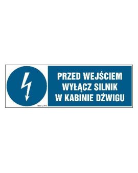 ZNAK - HF007 Przed wejściem rozładuj wysokie napięcie 45 x 15 cm PN - Płyta 1mm