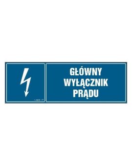 ZNAK - HH013 Główny wyłącznik budynku 45 x 15 cm PN - Płyta 1mm