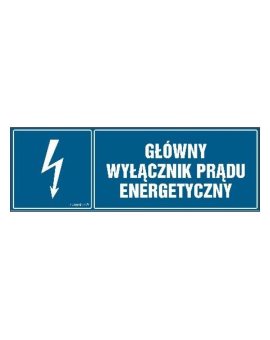 ZNAK - HH015 Główny wyłącznik energetyczny prądu 30 x 10 cm PN - Płyta 1mm