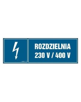 ZNAK - HH028 Rozdzielnia 230 V/400 V 30 x 10 cm FN - Folia samoprzylepna