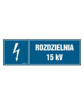 ZNAK - HH041 Rozdzielnica 15 kV - arkusz 8 naklejek - arkusz 8 naklejek 10 x 3,3 cm FN - Folia samoprzylepna