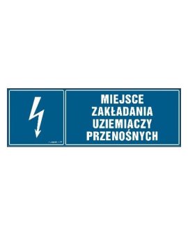 ZNAK - HH044 Miejsce zakładania uziemiaczy przenośnych 15 x 5 cm FN - Folia samoprzylepna