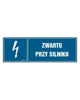 ZNAK - HH051 Zwarto przy silniku 20 x 6,7 cm PN - Płyta 1mm