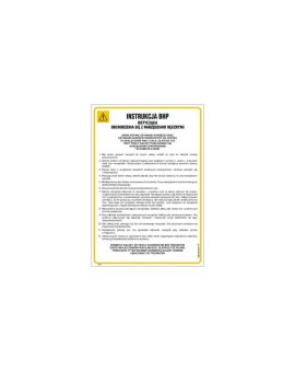 ZNAK - IAA12 Instrukcja BHP dotycząca obchodzenia się z narzędziami ręcznymi 24,5 x 35 cm FN - Folia samoprzylepna