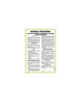 ZNAK - IAA30 Instrukcja postępowania w przypadku zgłoszenia o podłożeniu lub znalezieniu ładunku wybuchowego 24,5 x 35 cm HN - P