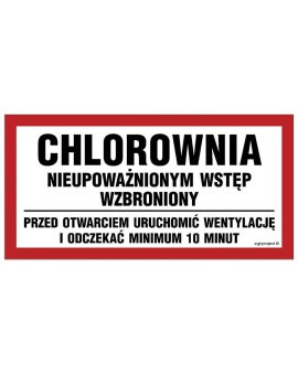 ZNAK - OA165 Chlorownia ... 30 x 15 cm FN - Folia samoprzylepna