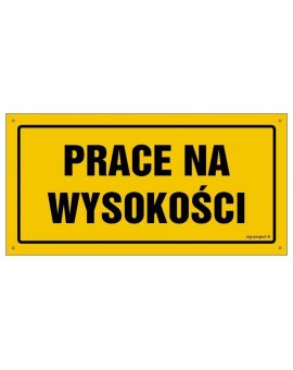 ZNAK - OA193 Prace na wysokości 20 x 10 cm FN - Folia samoprzylepna