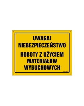 ZNAK - OA090 Uwaga! Wyjazd z budowy 80 x 57 cm BN - Płyta żółta 0,6mm