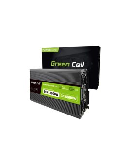 PRZETWORNICA NAPIĘCIA Green Cell PowerInverter LCD 24V -igt/br 230V 3000/6000W CZYSTA SINUSOIDA