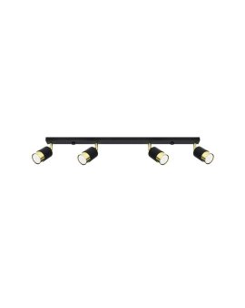 Lampa sufitowa NERO 4 czarny/złoty GU10 4x40W IP20 SL.1072 SOLLUX