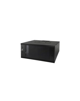 Szafa wisząca 7U, STRONG RACK, 600x450, drzwi jednoskrzydłowe, czarny FLAT PACK SW-7U-600-450-N-DSJ-OP-RP-F-C