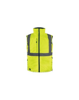 Kamizelka ocieplana, ostrzegawcza, dwustronna z poliestru Oxford, kl.2, kolor Żółty Fluo-Granatowy, rozmiar: 4XL, FIDJ3HVJA4X