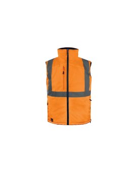 Kamizelka ocieplana, ostrzegawcza, dwustronna z poliestru Oxford, Pomarańczowy fluo-granatowy, rozmiar: 4XL, FIDJ3HVOR4X