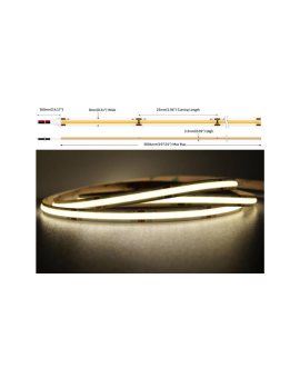 UQS-COB-8W-NW-12V-50m Profesjonalna taśma LED typu COB, 8W 320 chips/m, CRI 90, 12V, biala neutralna, 4000K, IP20, 50m