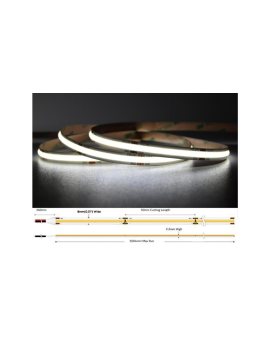UQS-COB-8W-W-12V-5m Profesjonalna taśma LED typu COB, 8W 320 chips/m, CRI 90, 12V, biała, 6500K, IP20, 5m