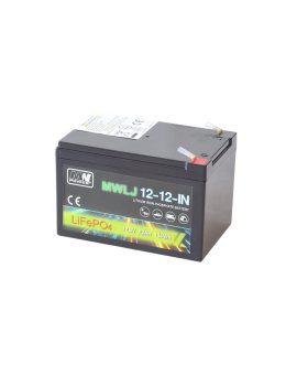 MWLJ 12-12-IN: akumulator LiFePO4 12.8V/12Ah IN / LiFePO4 battery 12.8V/12Ah IN - (152x98x97mm)