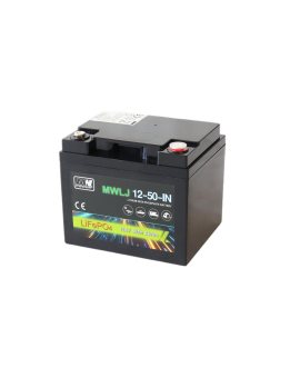 MWLJ 12-50-IN: akumulator LiFePO4 12.8V/50Ah IN / LiFePO4 battery 12.8V/50Ah IN - (198x166x170mm)