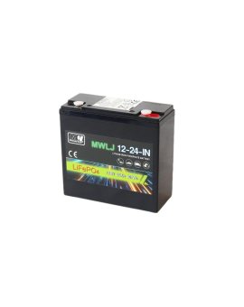 MWLJ 12-24-IN: akumulator LiFePO4 12.8V/24Ah IN / LiFePO4 battery 12.8V/24Ah IN - (181x76x165mm)