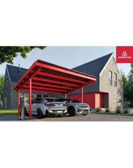 Carport FUSION-MS (CPR2 PRO) – dla 2 aut, z PV do 1998x1134 w srebrnej ramie, moc do 8,1 kWp