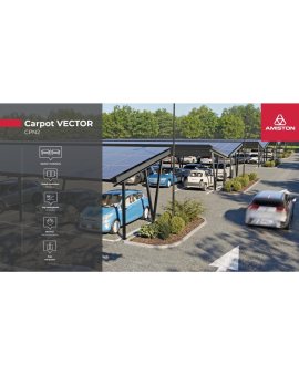 Carport VECTOR-MC (CPN2) – dla 2 aut, PV do 1998x1134 w czarnej ramie, moc do 8,1 kWp