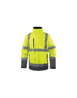 Kurtka ostrzegawcza, wodoodporna i oddychająca z poliestru RIPSTOP Stretch, kl.3 kolor Żółty Fluo-Szary, rozmiar: 4XL, TRACKJA4X