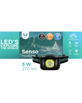 Latarka czołowa LED Senso XP-E 3W + COB 3W z sensorem 270lm Forever Light