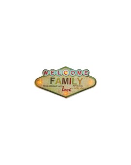 Kinkiet METAL RETRO LED Welcome Family Forever Light