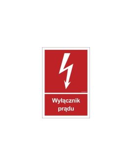 ZNAK - BC007 Wyłącznik prądu - arkusz 9 naklejek 5 x 7, 4 cm FN - Folia samoprzylepna