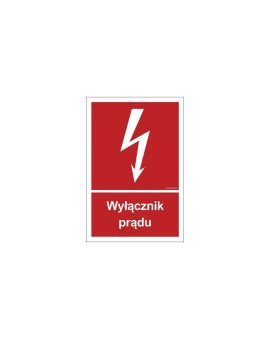 ZNAK - BC007 Wyłącznik prądu 10 x 14,8 cm PN - Płyta 1mm