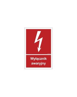 ZNAK - BC034 Wyłacznik awaryjny 10 x 14,8 cm FN - Folia samoprzylepna