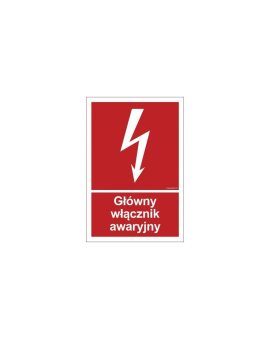 ZNAK - BC035 Główny włącznik awaryjny - arkusz 9 naklejek 5 x 7, 4 cm FS - Folia samoprzylepna foto.