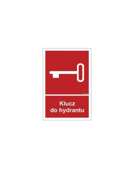 ZNAK - BC044 Klucz do hydrantu - arkusz 9 naklejek 5 x 7,4 cm FN - Folia samoprzylepna