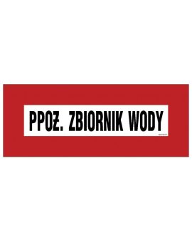 ZNAK - BC101 PPOŻ. zbiornik wody 36 x 14 cm FS - Folia samoprzylepna foto.