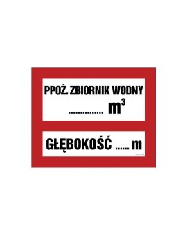 ZNAK - BC117 Ppoż.zbiornik wody ... m3 głębokość zbiornika ... m 25 x 20 cm TS - Płyta TD foto.