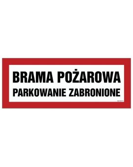 ZNAK - BC126 Brama pożarowa nie zastawiać 54 x 21 cm KS - Folia podłogowa foto.