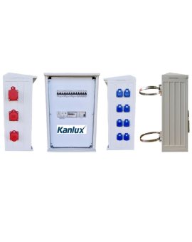 ROZDZIELNICA BUDOWLANA NA SŁUP (8X2P+Z, 2X16A/5P, 1X32A/5P) RB40x60-K40-00128Z-SL-KANLUX