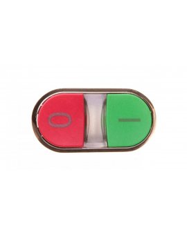 Napęd przycisku podwójnego 22mm zielony /I/ i czerwony wystający /O/ metalowy IP69k Sirius ACT 3SU1050-3BB42-0AK0