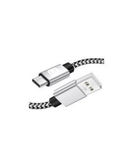 Kabel USB 2.0 USB-A na USB-C 3A czarno-szary oplot iICOC MU2AC-005-AL /0.5 m/