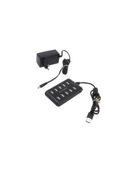 PC-UA0125 Hub USB, DC, USB A gniazdo x10, USB A wtyk, USB 2.0, PnP, 480Mbps