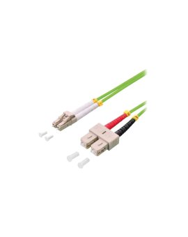 FP5LS00 Patch cord światłowodowy OM5 LC/UPC,SC/UPC 0,5m LSZH zielony